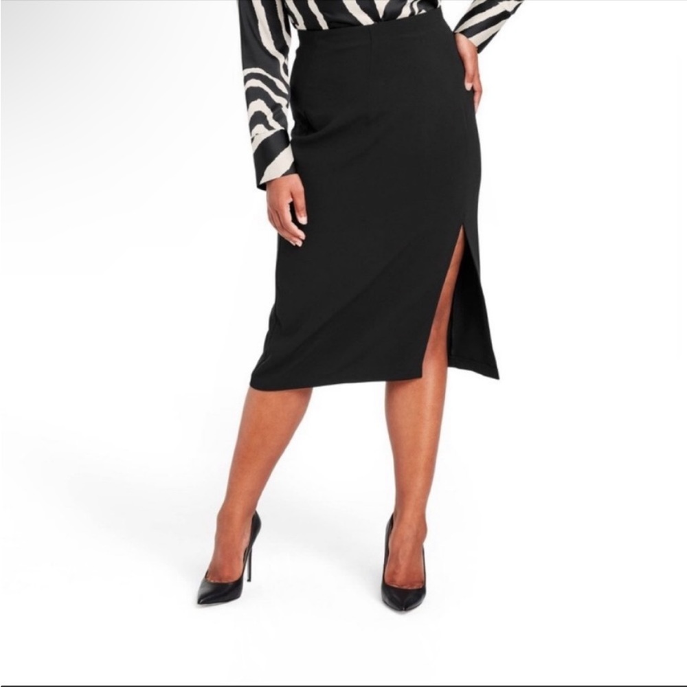 NWT Sergio Hudson x Target Black High-Waisted Slited Pencil Skirt